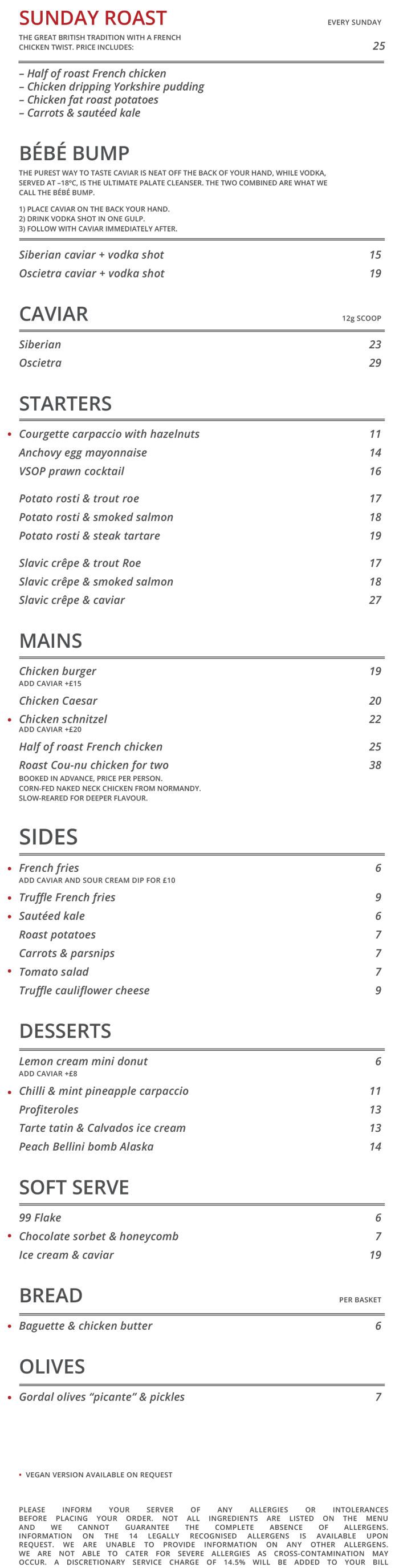 bebe bob best restaurants soho menu
